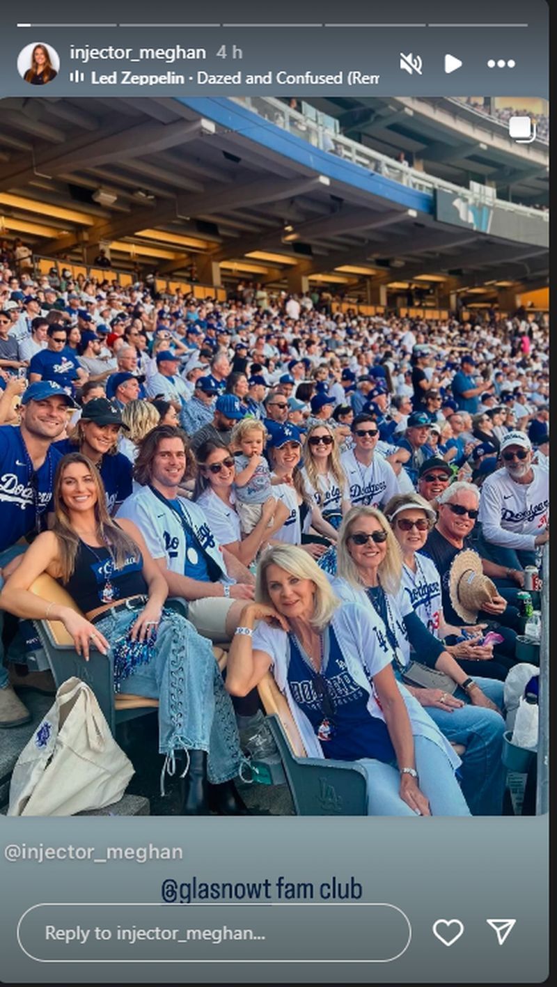 Tyler Glasnow&#039;s fianc&eacute;e, Meghan, posted a story. (@injector_meghan/Instagram)