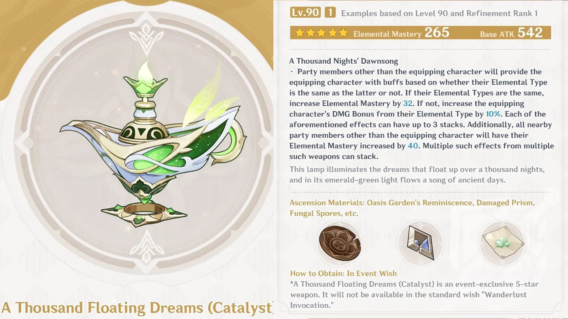5-star Catalyst  A Thousand Floating Dreams (Image via HoYoverse)