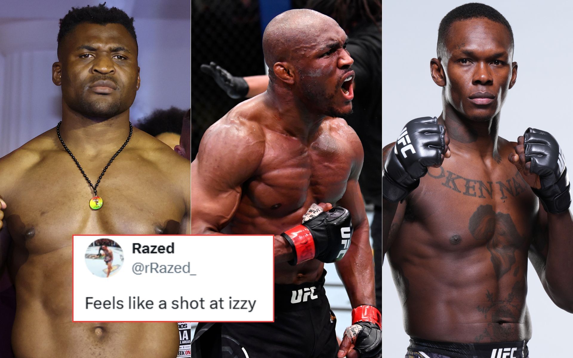 Francis Ngannou (left) snubbed on Kamaru Usman