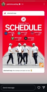 A screenshot from Patrick Cantlay's Instagram Story - Source (via @patrickcantlay)