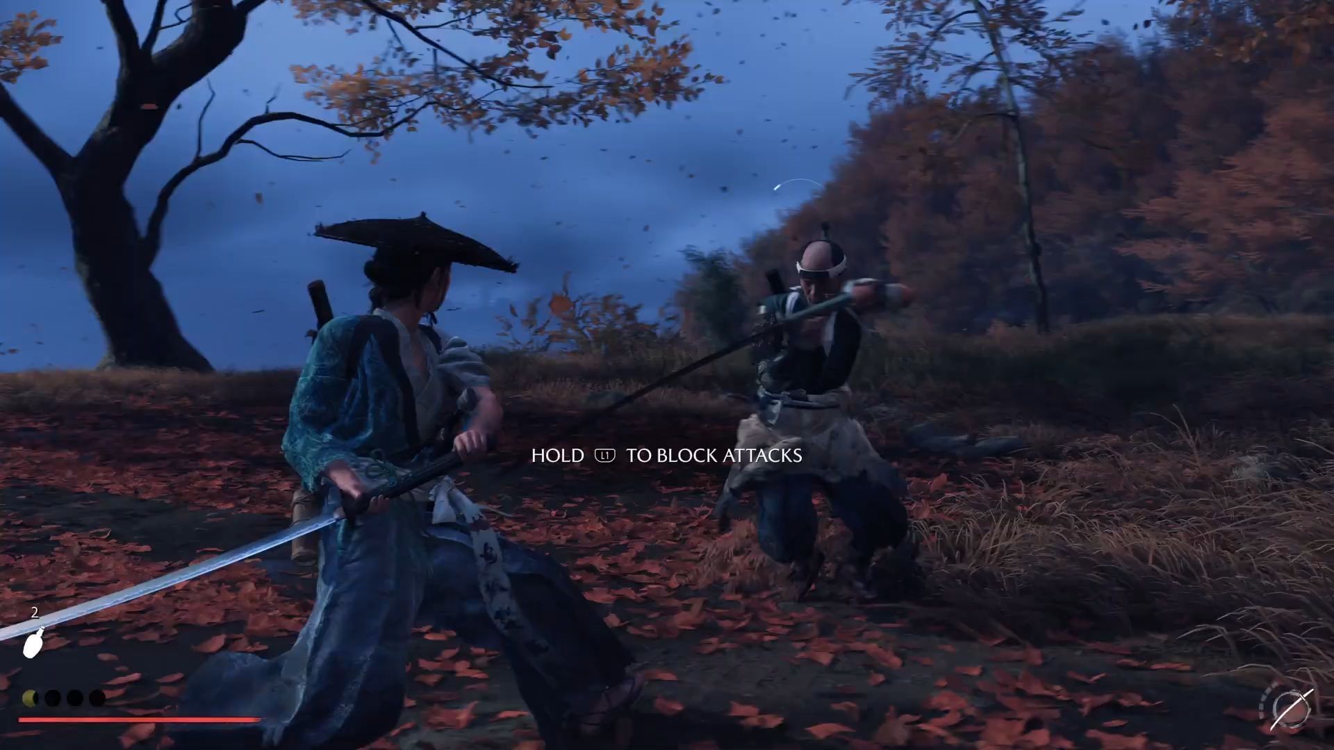 Follow the prompts in the training (Image via Sportskeeda Gaming || Sucker Punch)