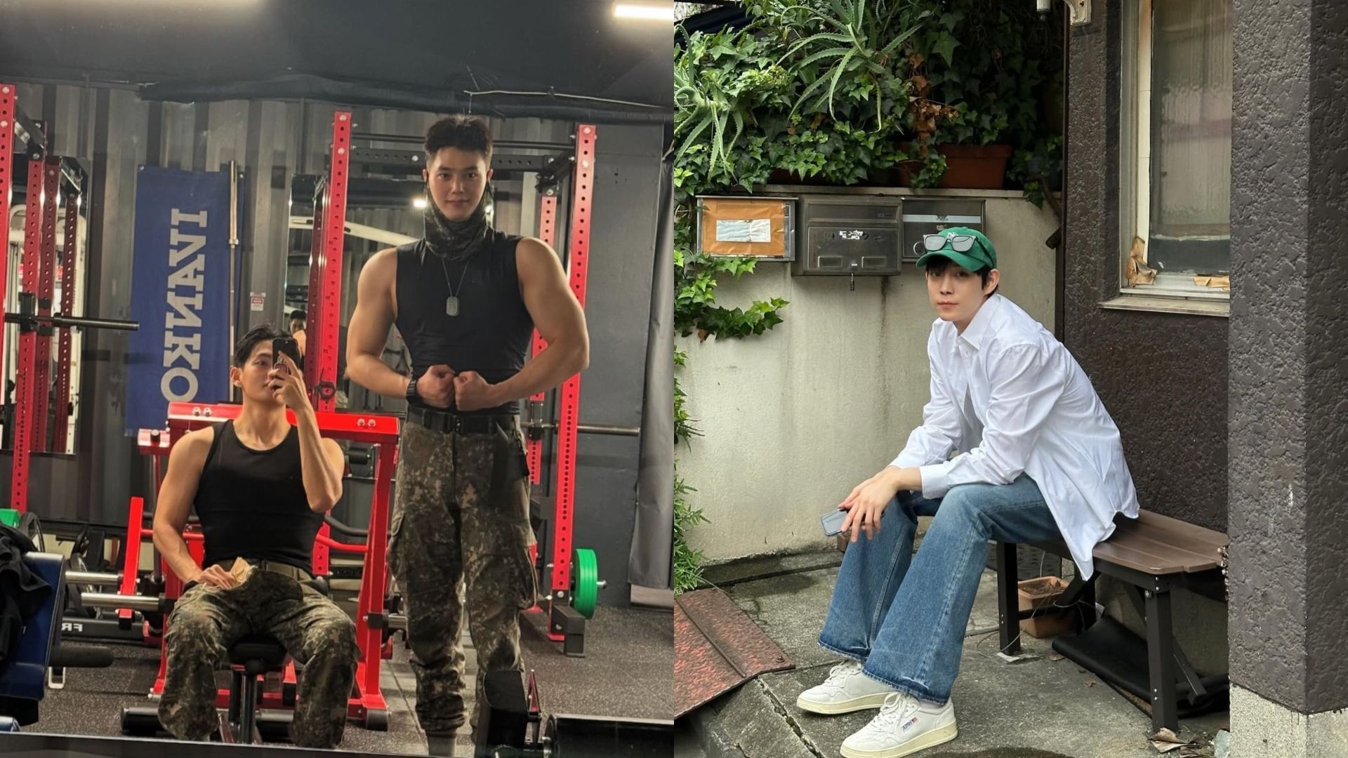 Taehyung with Song Kang &amp; Kim Young-dae (Image via Instagram/@thv, @youngdae0302)