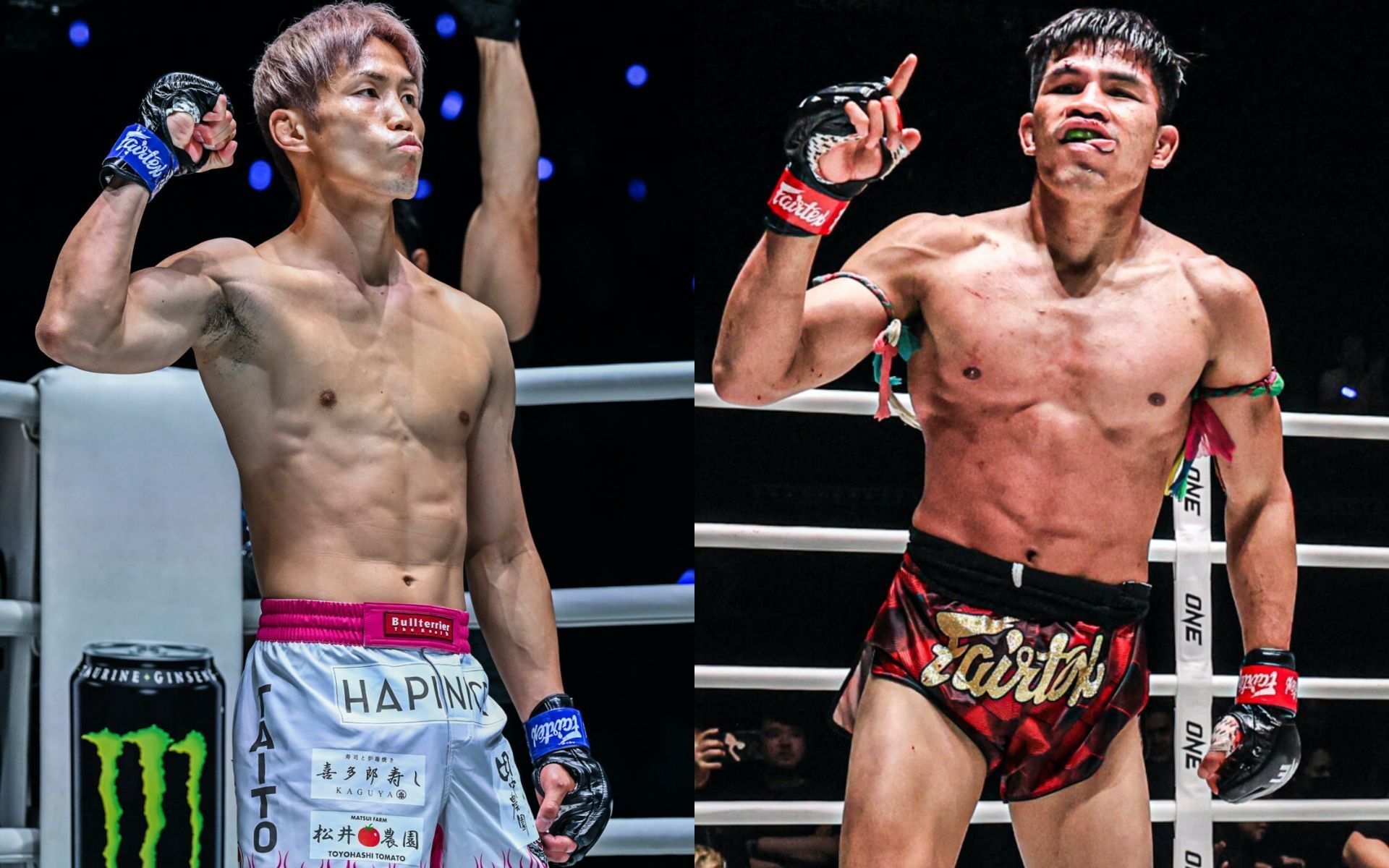 Taiki Naito (L) vs Nakrob Fairtex (R) at ONE Fight Night 37 | Photo by ONE Championship