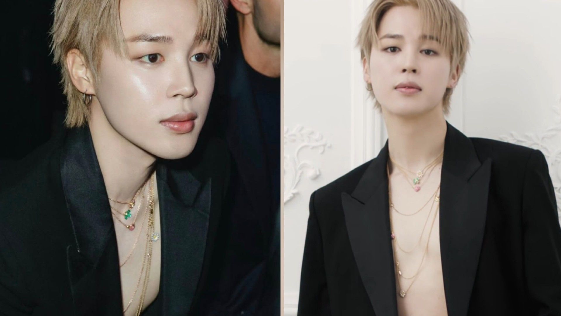 BTS Jimin at Dior&rsquo;s show (Image via Instagram/@j.m and @dior)