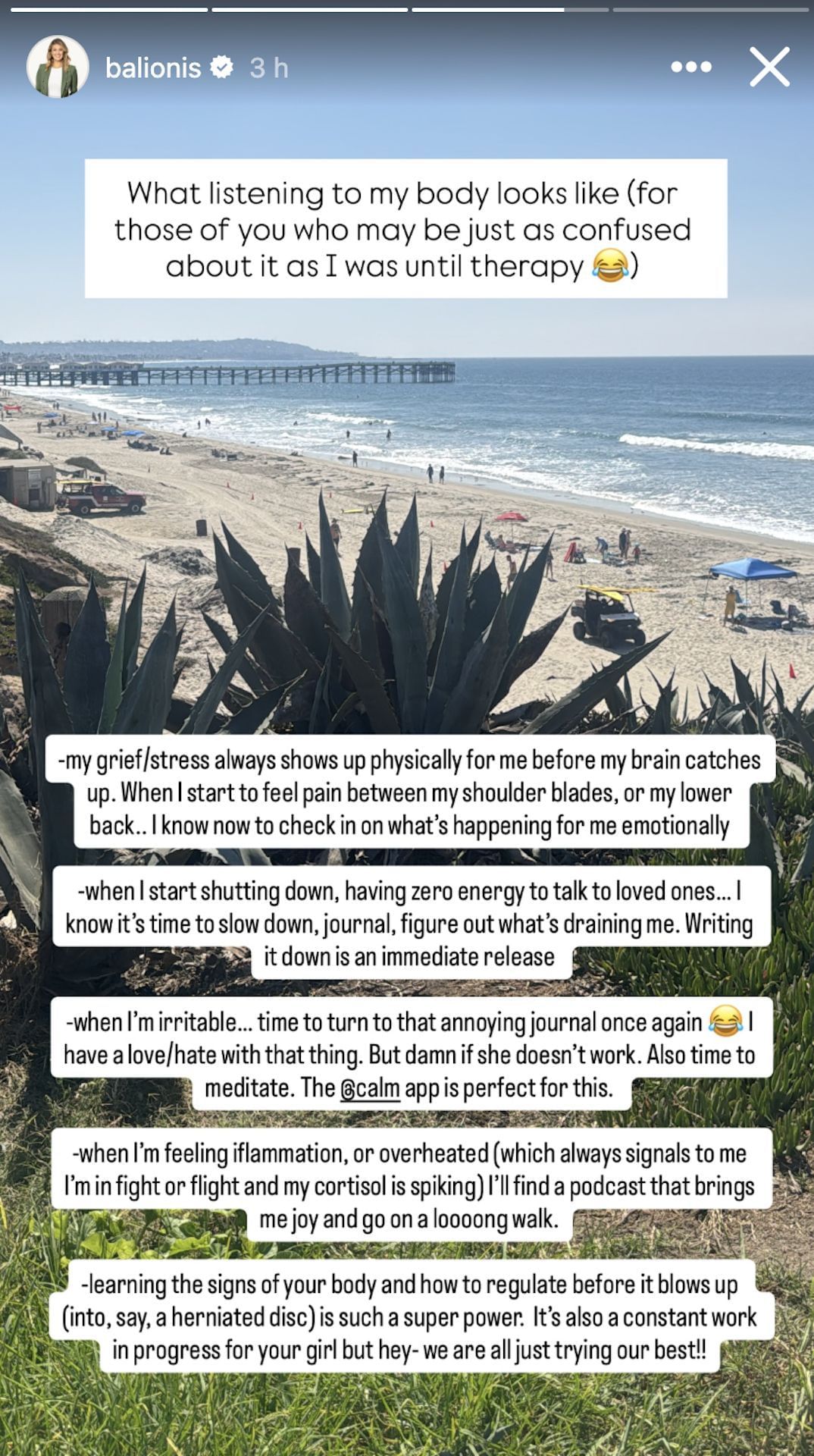 Amanda Balionis shares her life advice with her fans (Image via Instagram @balionis)