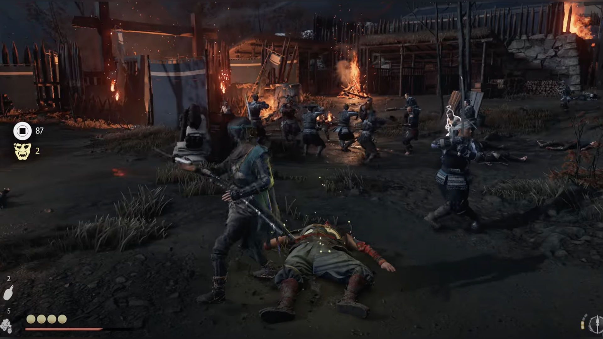Clear out the camp with Jubei (Image via Sucker Punch)