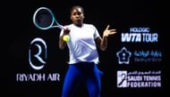 Coco Gauff during a practice session in Riyadh, Saudi Arabia, ahead of the 2025 WTA Finals (Source: Getty)