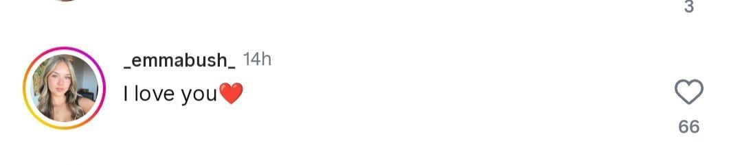 Emma Bush&#039;s IG comment