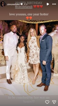 ScreenGrab of Simone Biles 'Instagram Story pro Cecile Landi (Obrázek zdroj: Simone Biles' Instagram)