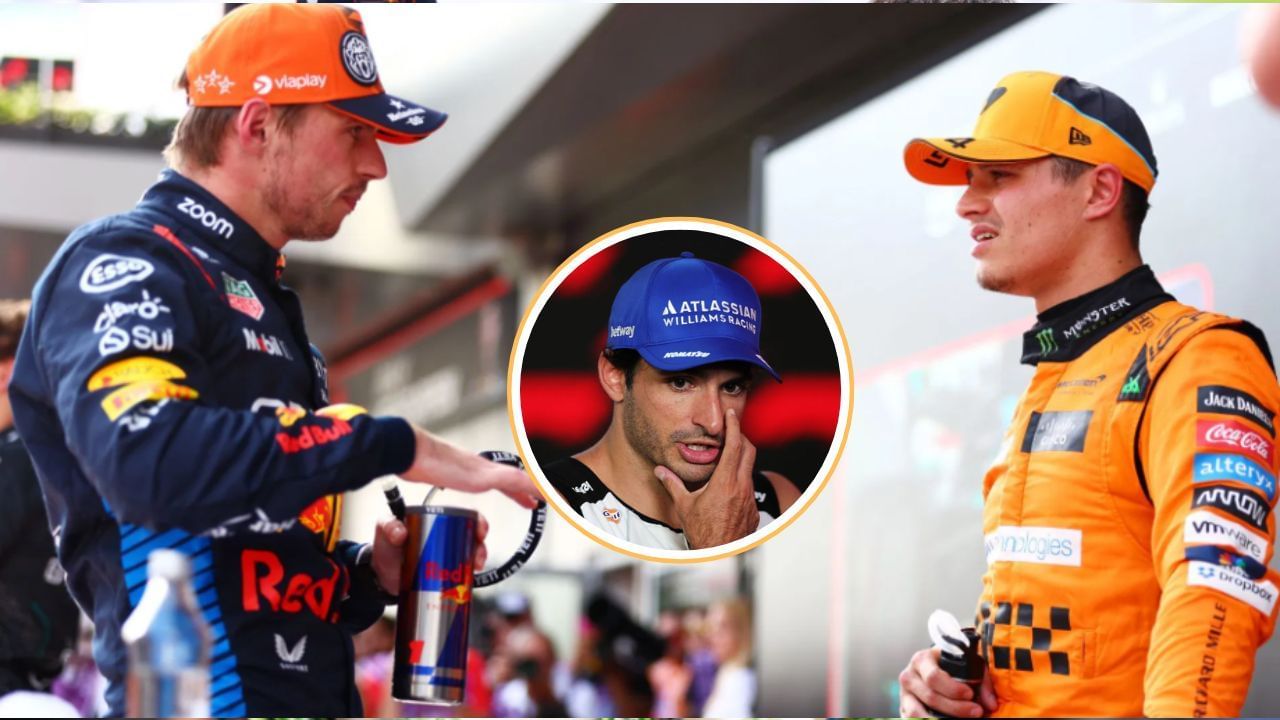Max Verstappen, Lando Norris, and Carlos Sainz 