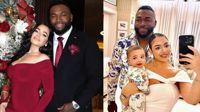 David Ortiz's fiancee Maria Yeribel turns up the glamour in a black one-piece on the Red Sox legend's romantic mirror selfie