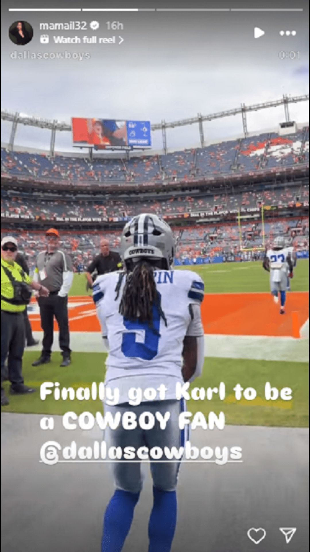 Manželka Karla Malona Kay Malone hovorí, ako sa stal fanúšikom Dallas Cowboys. Kredit: Kay Malone/IG