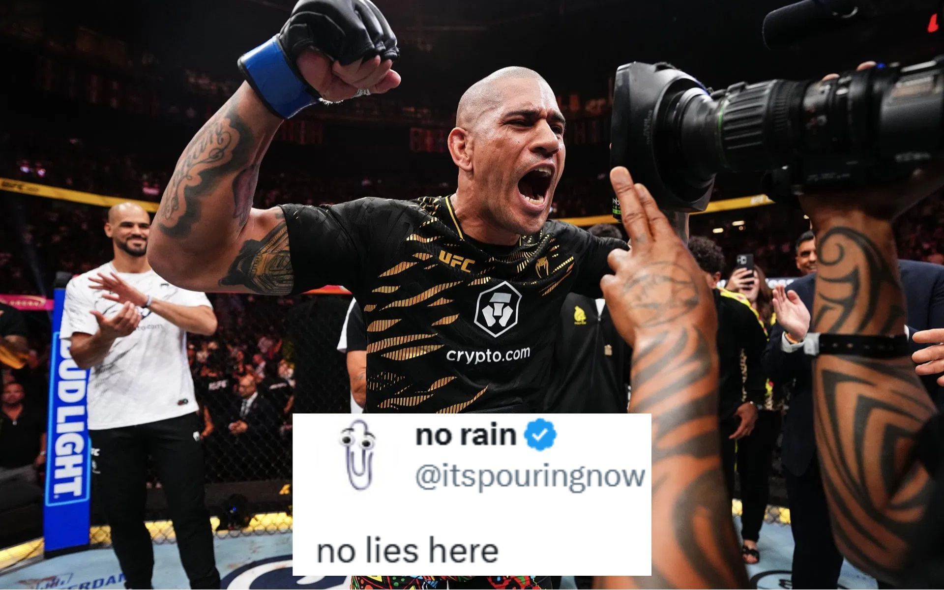 Fans react to Alex Pereira mocking an MMA manager. [Image courtesy: Getty]