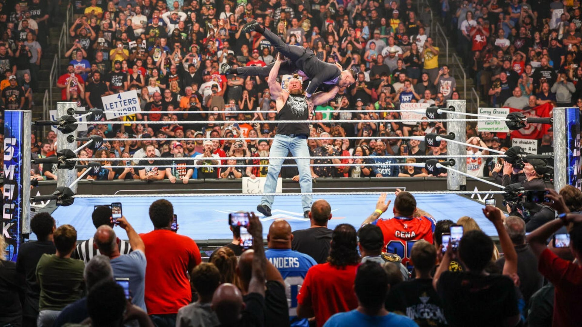 Lesnar attacked Graves on SmackDown earlier this year. [Image credit: WWE.com]