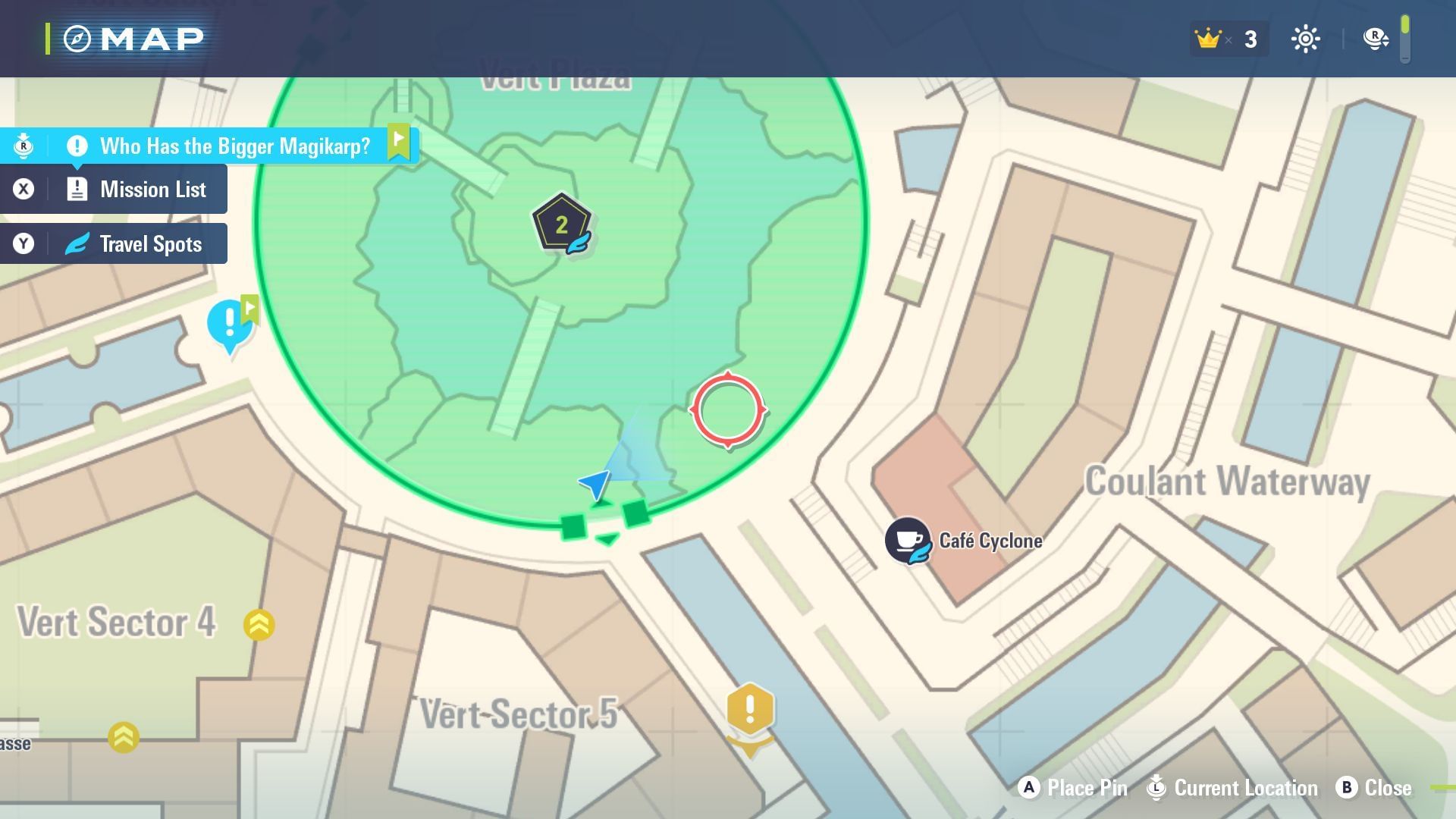 Magikarp&#039;s location in Pokemon Legends Z-A (Image via The Pokemon Company)