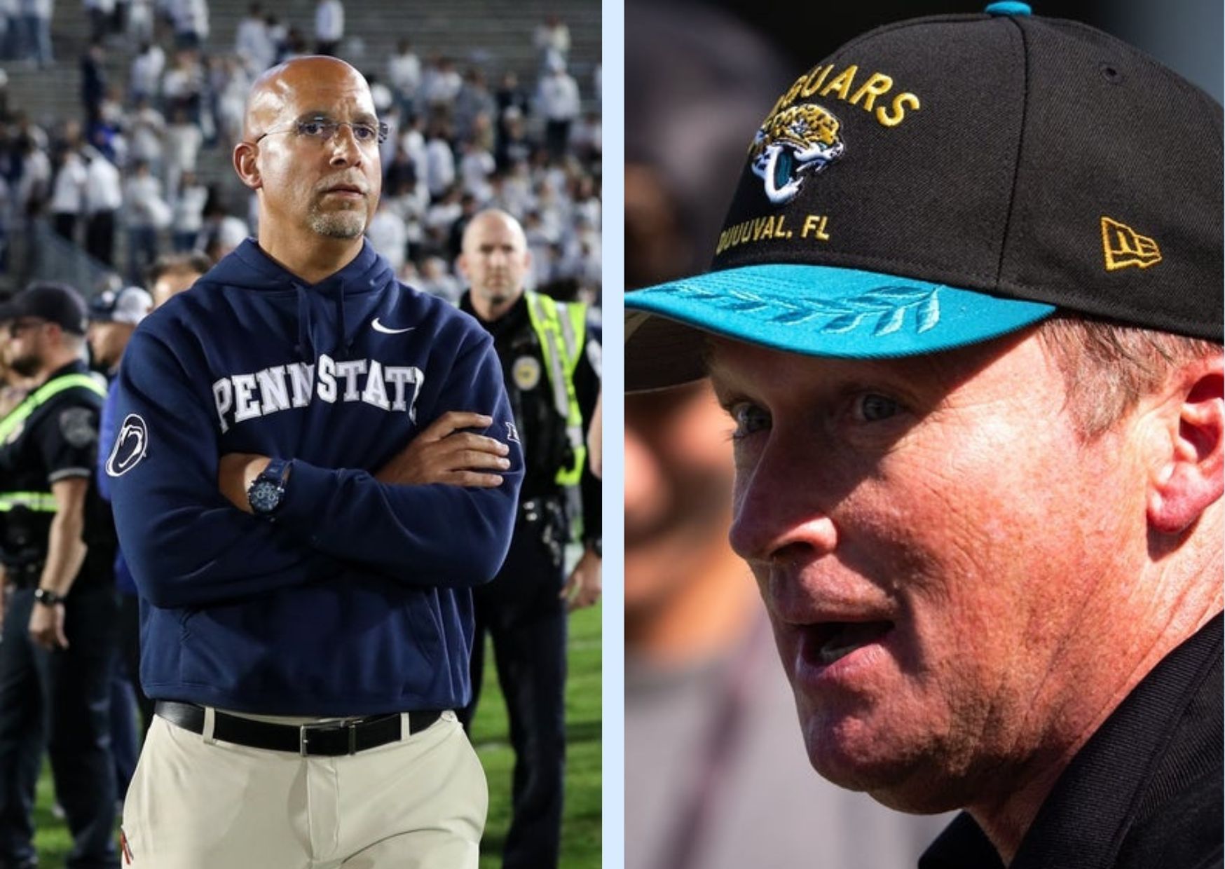 Former Penn State coach James Franklin and former NFL coach Jon Gruden
