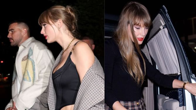 Travis Kelce and Taylor Swift sneak into 1587 Prime for date night after Chiefs' 31-0 blowout win over Raiders
