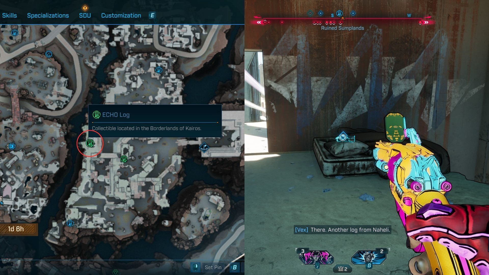 Ruined Sumplands ECHO Log #7 location in Borderlands 4 (Image via 2K)