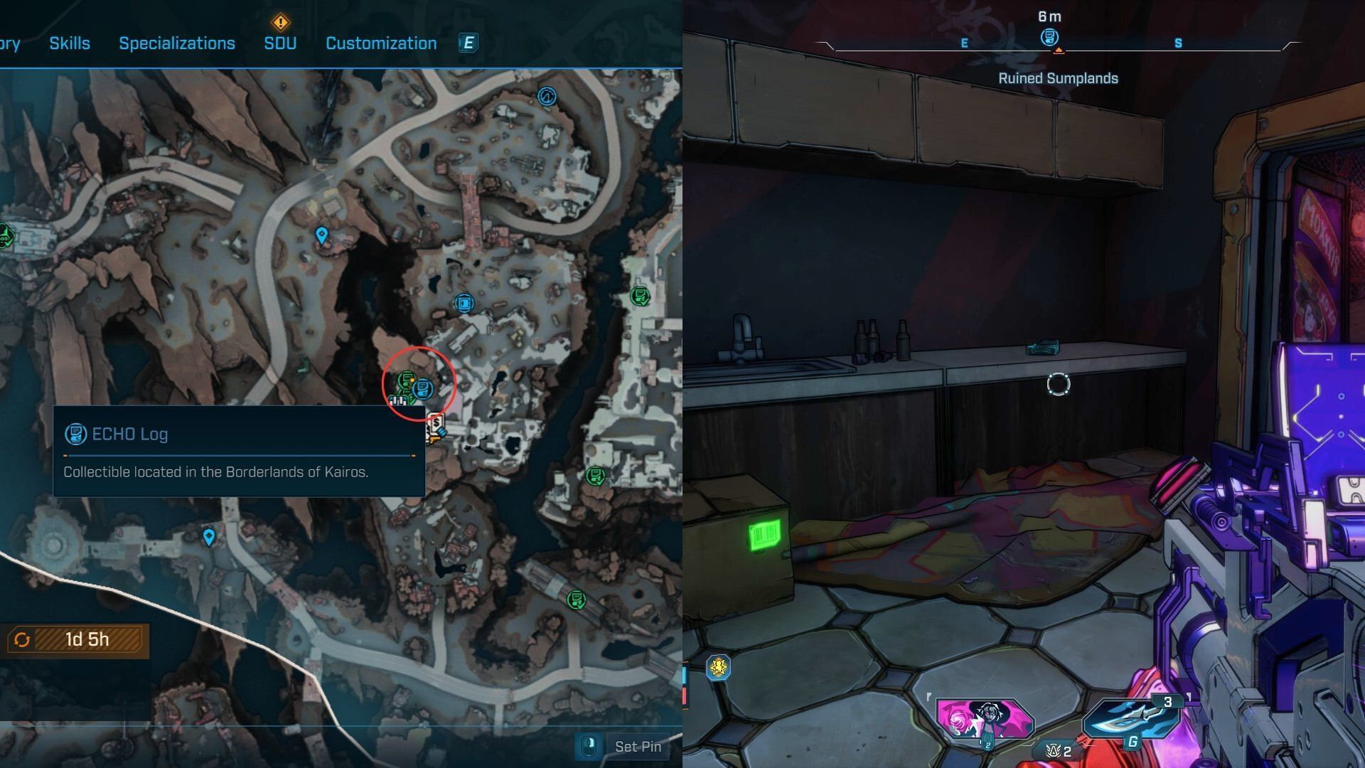 Ruined Sumplands ECHO Log #15 location in Borderlands 4 (Image via 2K)