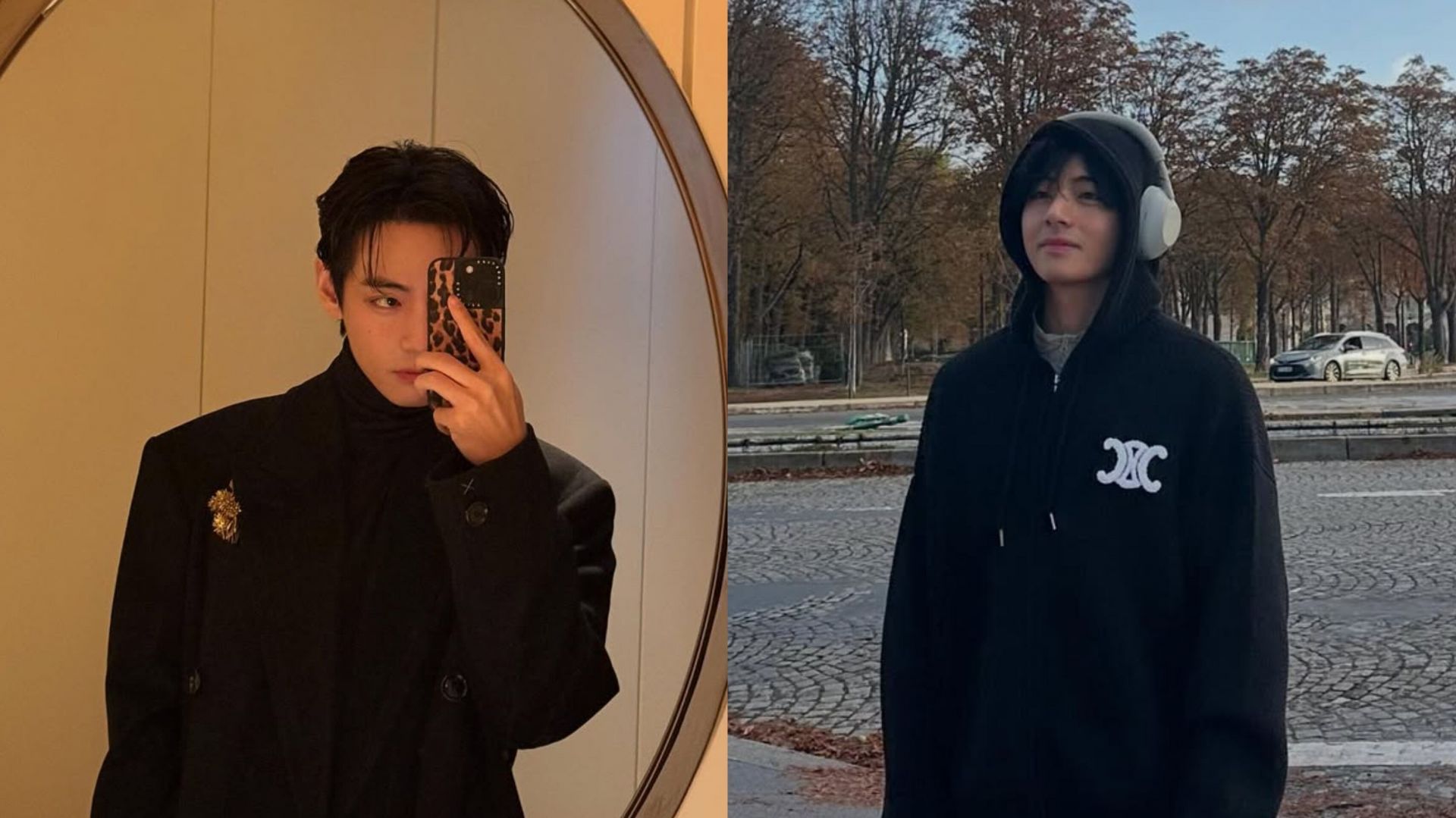 BTS Taehyung posts early morning jogging photos from Paris (Images via Instagram/@thv)