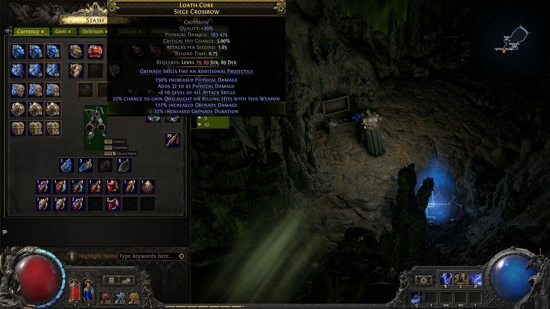 Craft the perfect Crossbow for Grenades with Abyssal Omens (Image via GGG)