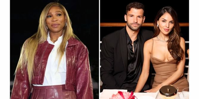 Grigor Dimitrov's actress girlfriend Eiza Gonzalez gushes over Serena Williams' 'beauty' as American turns up the glamor in chic gray dress