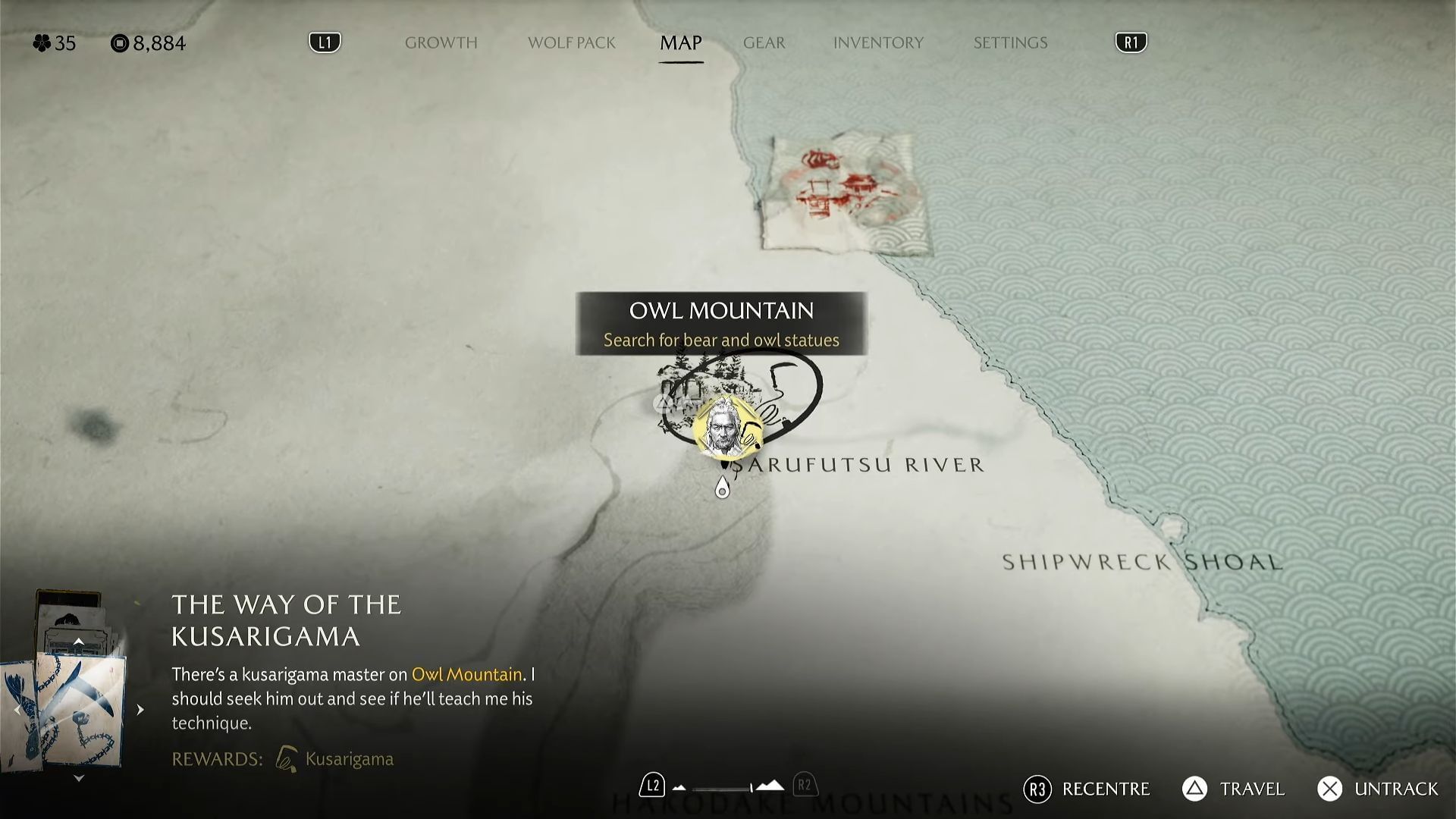 Master Enomoto&#039;s location (Image via Sucker Punch || YouTube@/WoW Quests)