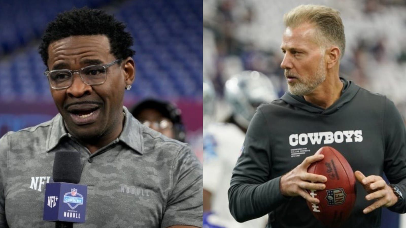 Michael Irvin (L) Matt Eberflus (R) Image credit: Imagn 