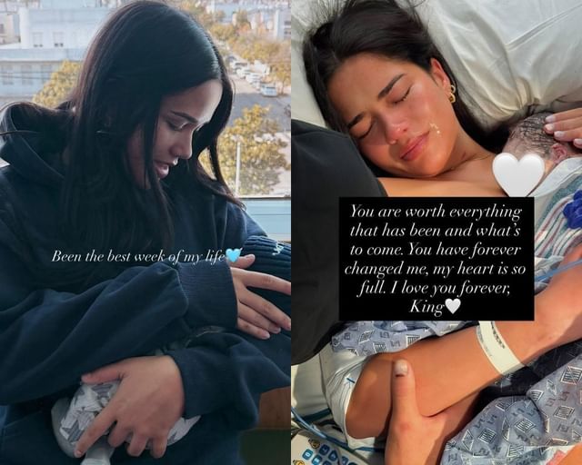 Puka Nacua&#039;s GF Hallie Aiono announces birth of 1st baby Kingston [Source: IG/@hallieaiono]