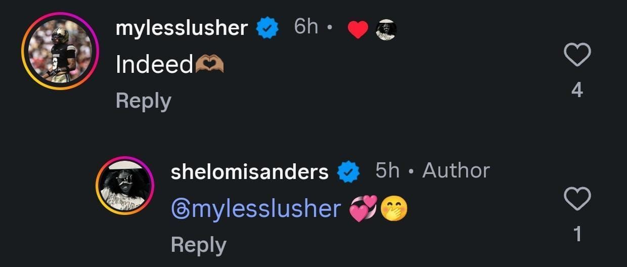 Slusher and Sanders&#039; interaction on IG