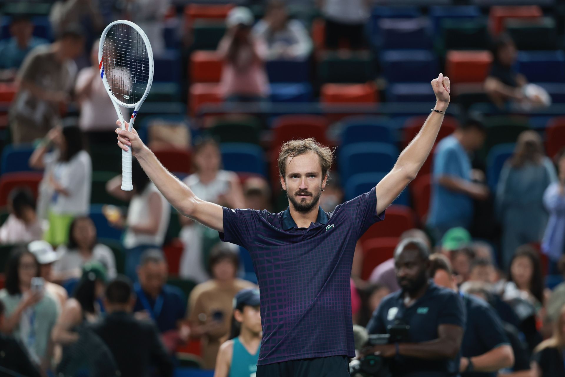 Daniil Medvedev celebrates his fourth-round win over Learner Tien at 2025 Shanghai Masters (Source: Getty)