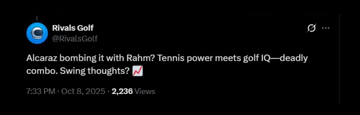 Another fan shared their excitement- Source - @RivalsGolf on X