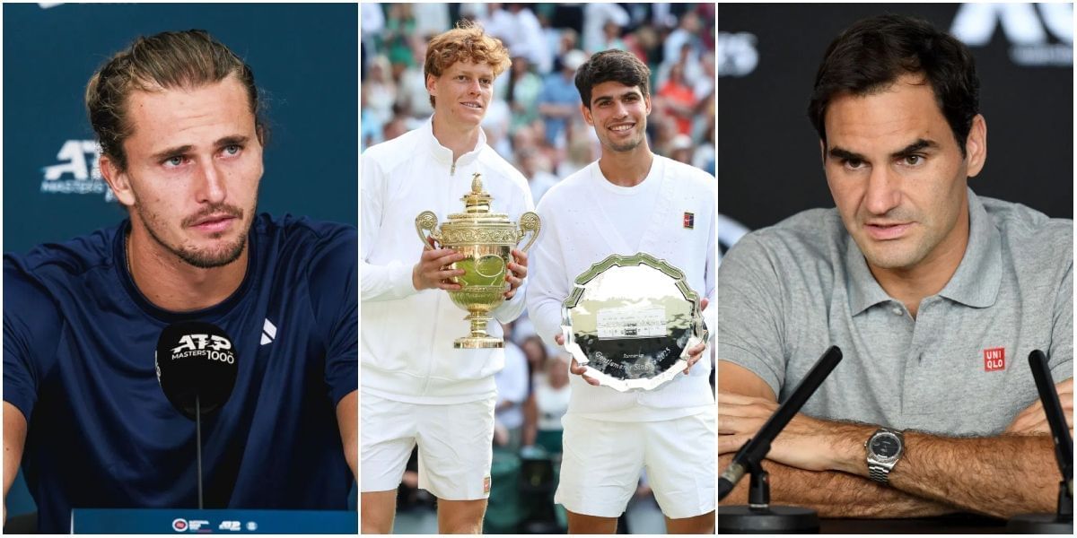 Alexander Zverev, Jannik Sinner, Carlos Alcaraz and Roger Federer