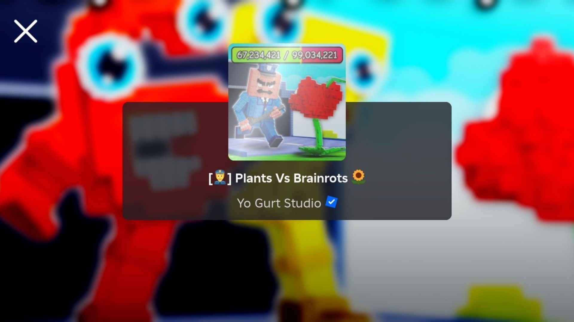 Plants vs Brainrots game banner (Image via Roblox)