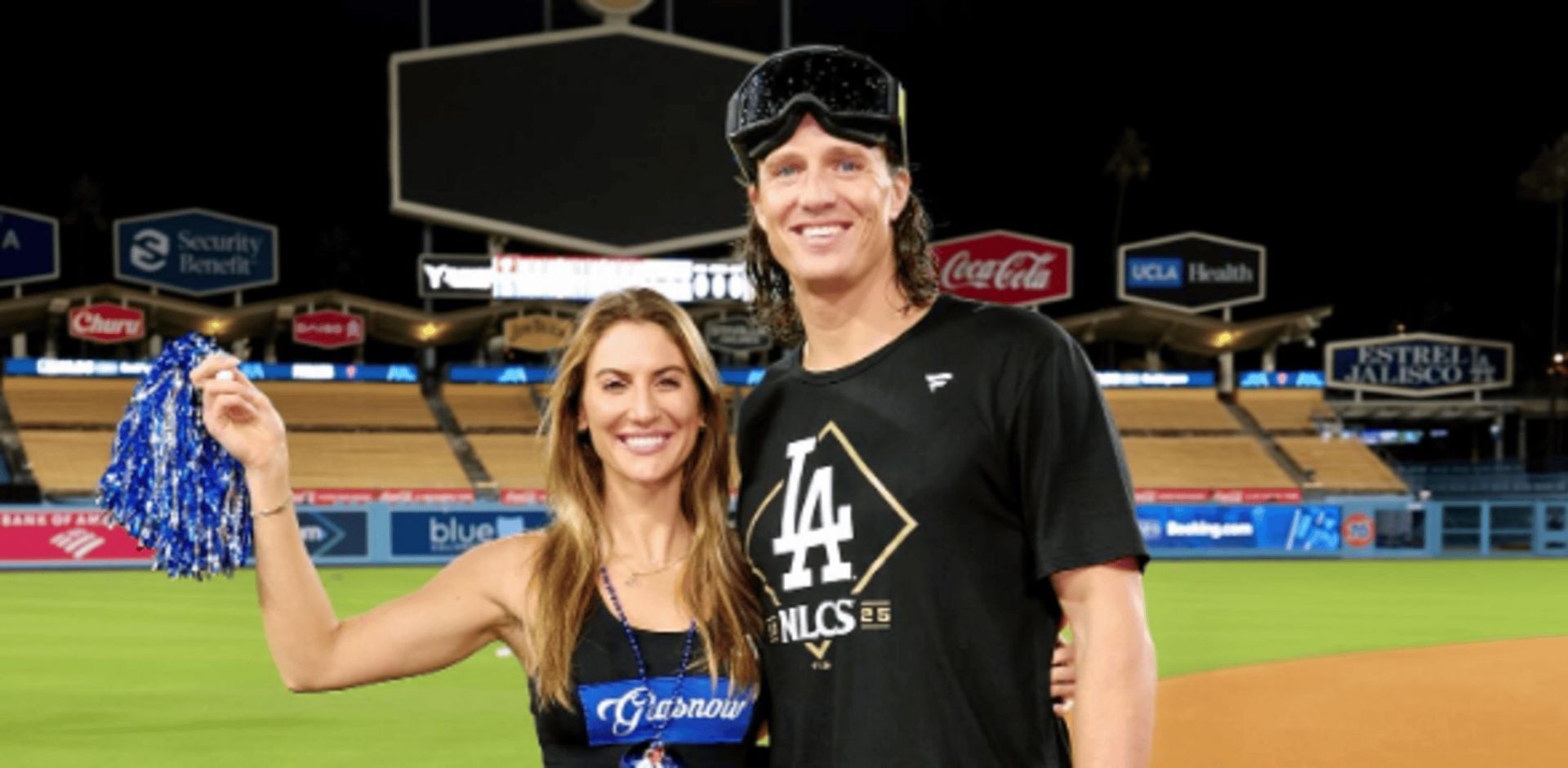 Tyler Glasnow and fiance Meghan Murphy at NLDS (via @injector_meghan/IG)