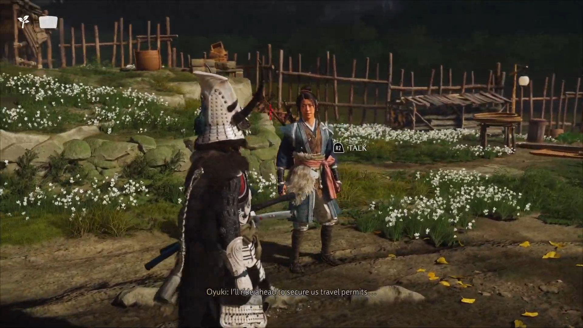 Initiate the conversation with Oyuki in Ghosts of the Past quest (Image via Sportskeeda Gaming || Sucker Punch)