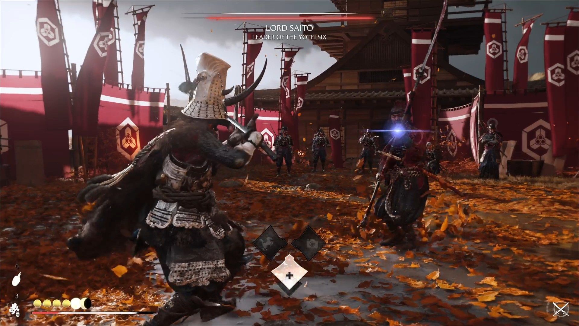 Parry Saito&#039;s blue-glint attacks using the Dual Katana (Image via Sucker Punch)