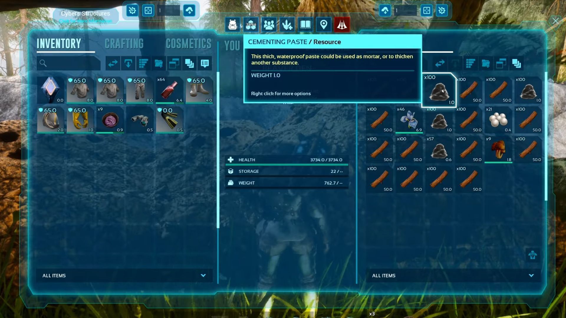 You can farm a lot of Cementing Paste from the Beaver Dams (Image via YouTube @JonnaX || Studio Wildcard)