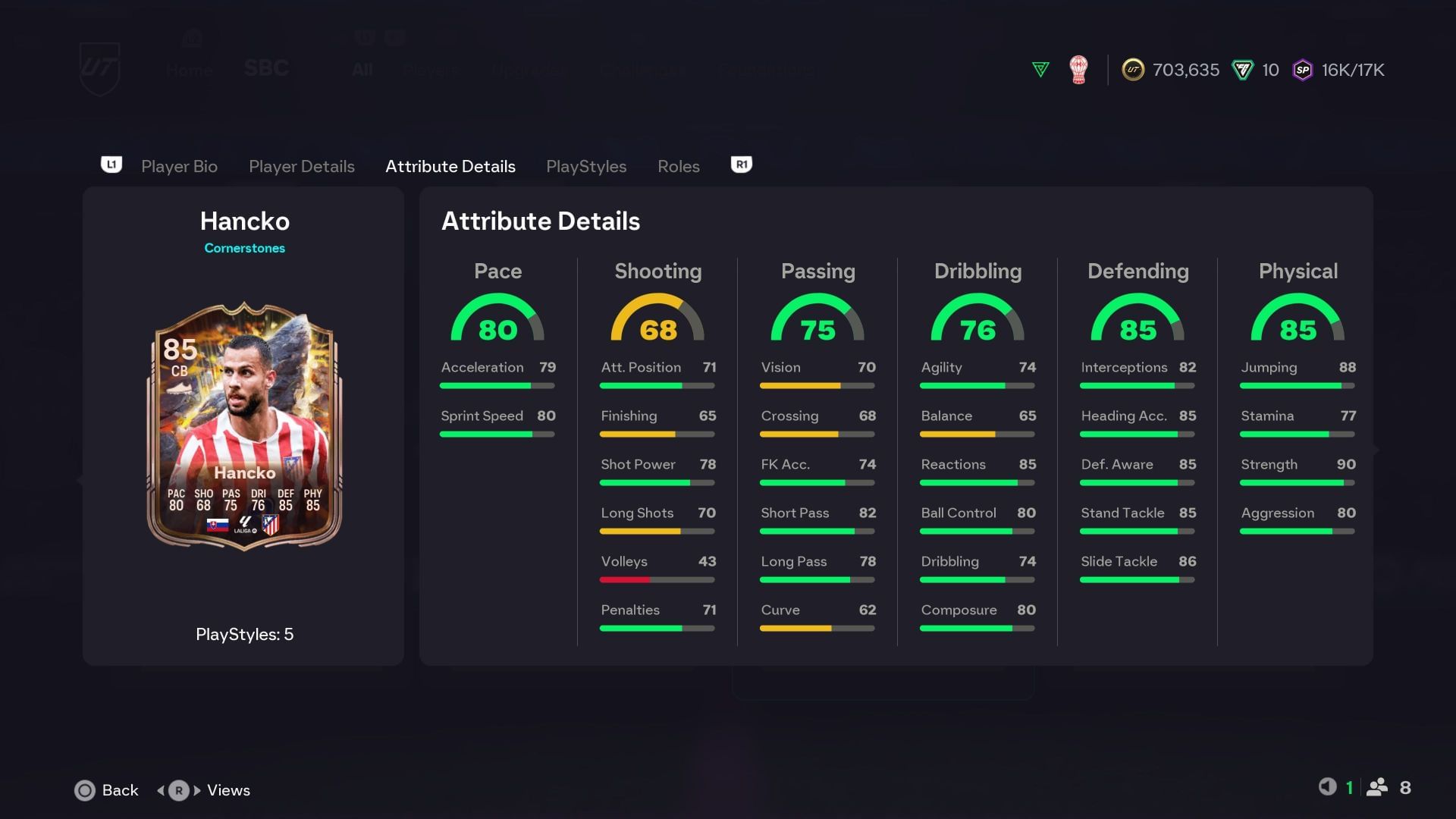 The stats (Image via EA Sports)