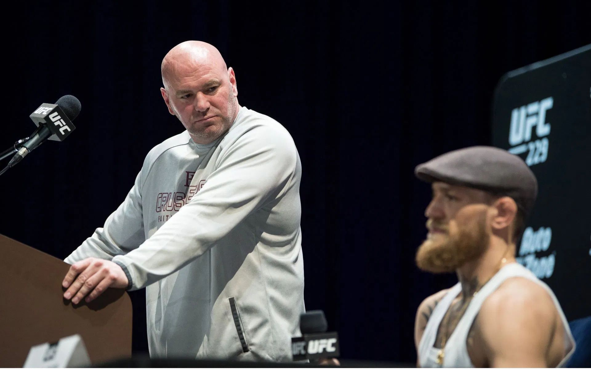 Dana White (left) talks about Conor McGregor (right). [Image courtesy: Getty]
