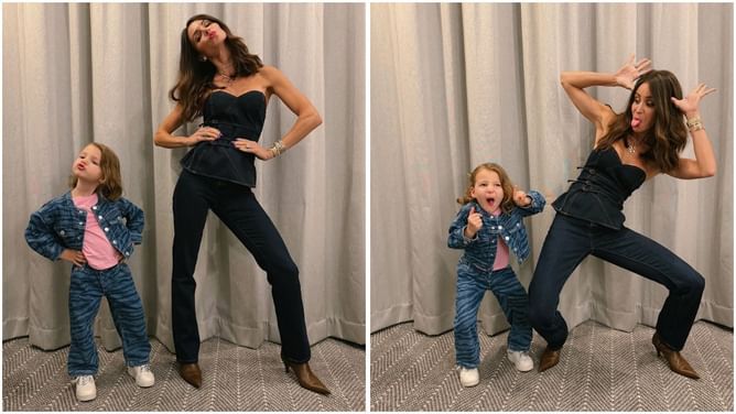 Kyle Busch’s wife Samantha and daughter Lennix “serve looks” at Las Vegas in denim clothes