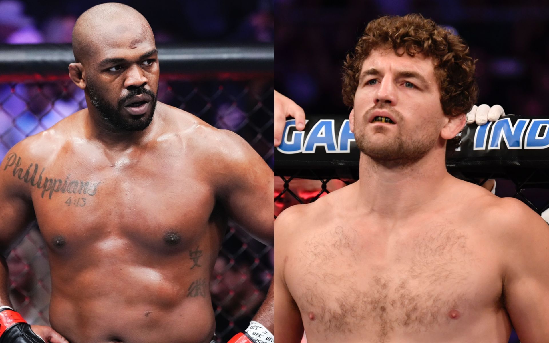 Ben Askren (right) on Jon Jones