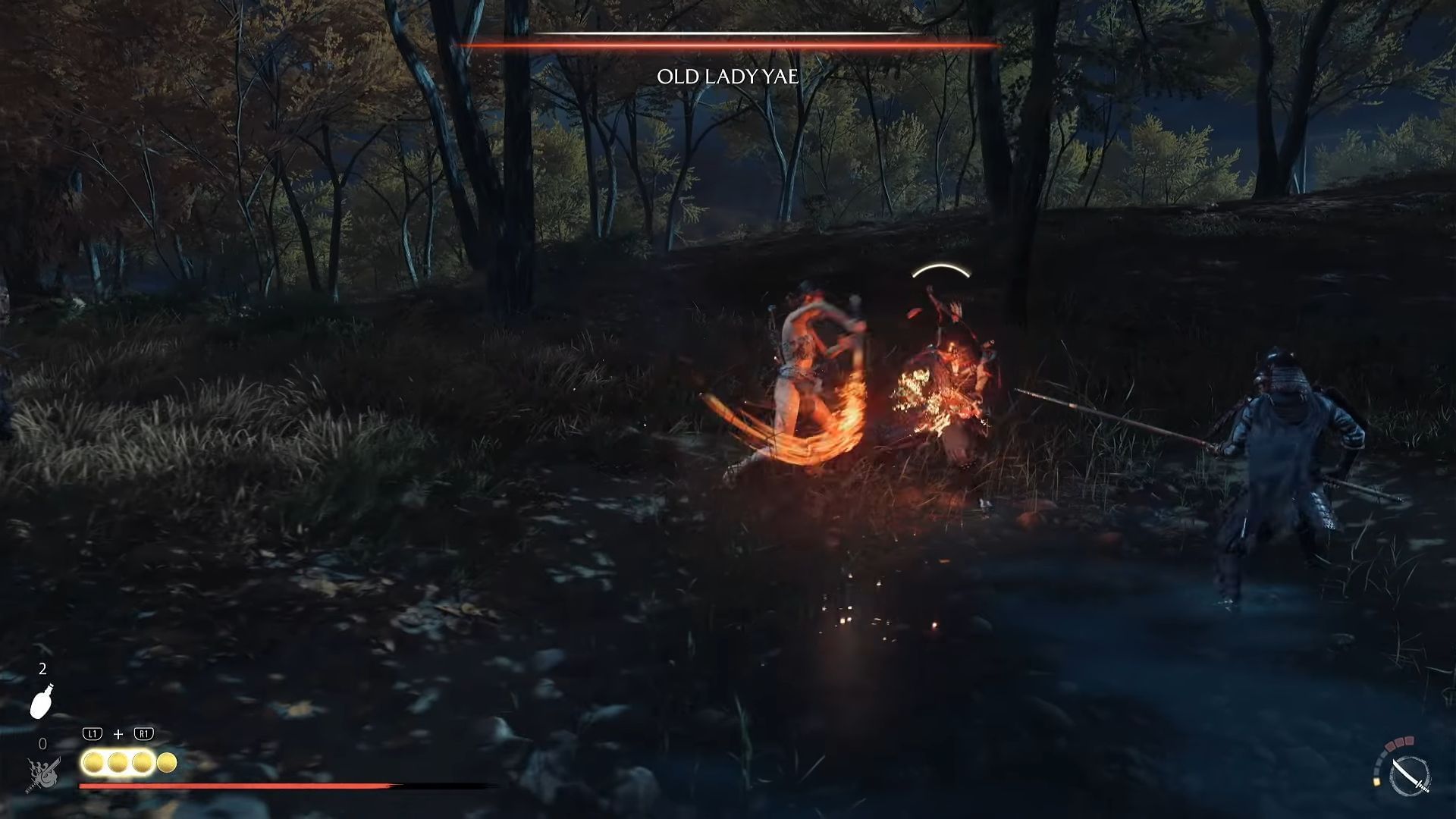 Duel with the enemies in the Old Lady Yae bounty (Image via Sucker Punch || Youtube@/WoW Quests)