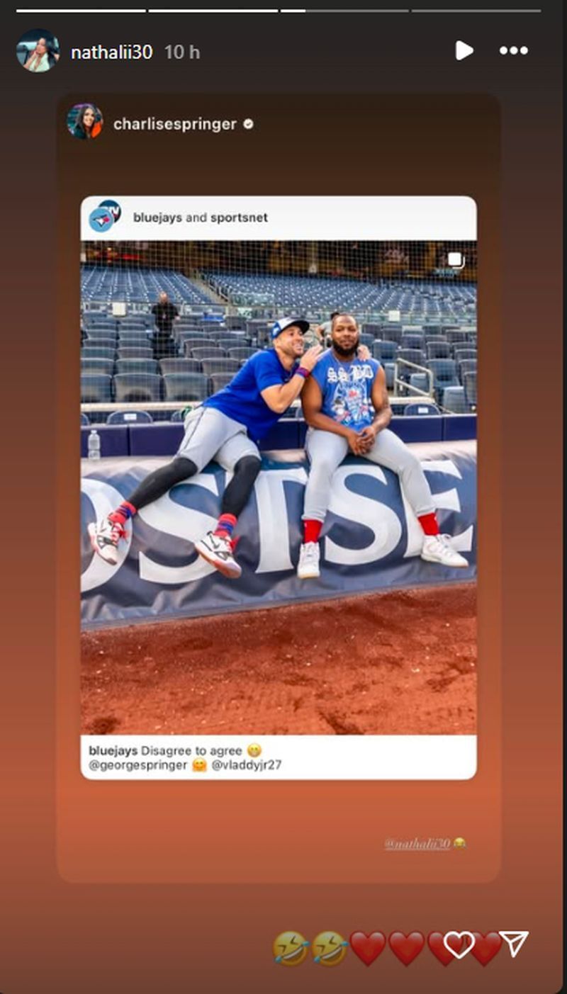 Vladimir Guerrero Jr.&rsquo;s wife ,Nathalia, shared a story.(nathalii30/Instagram)