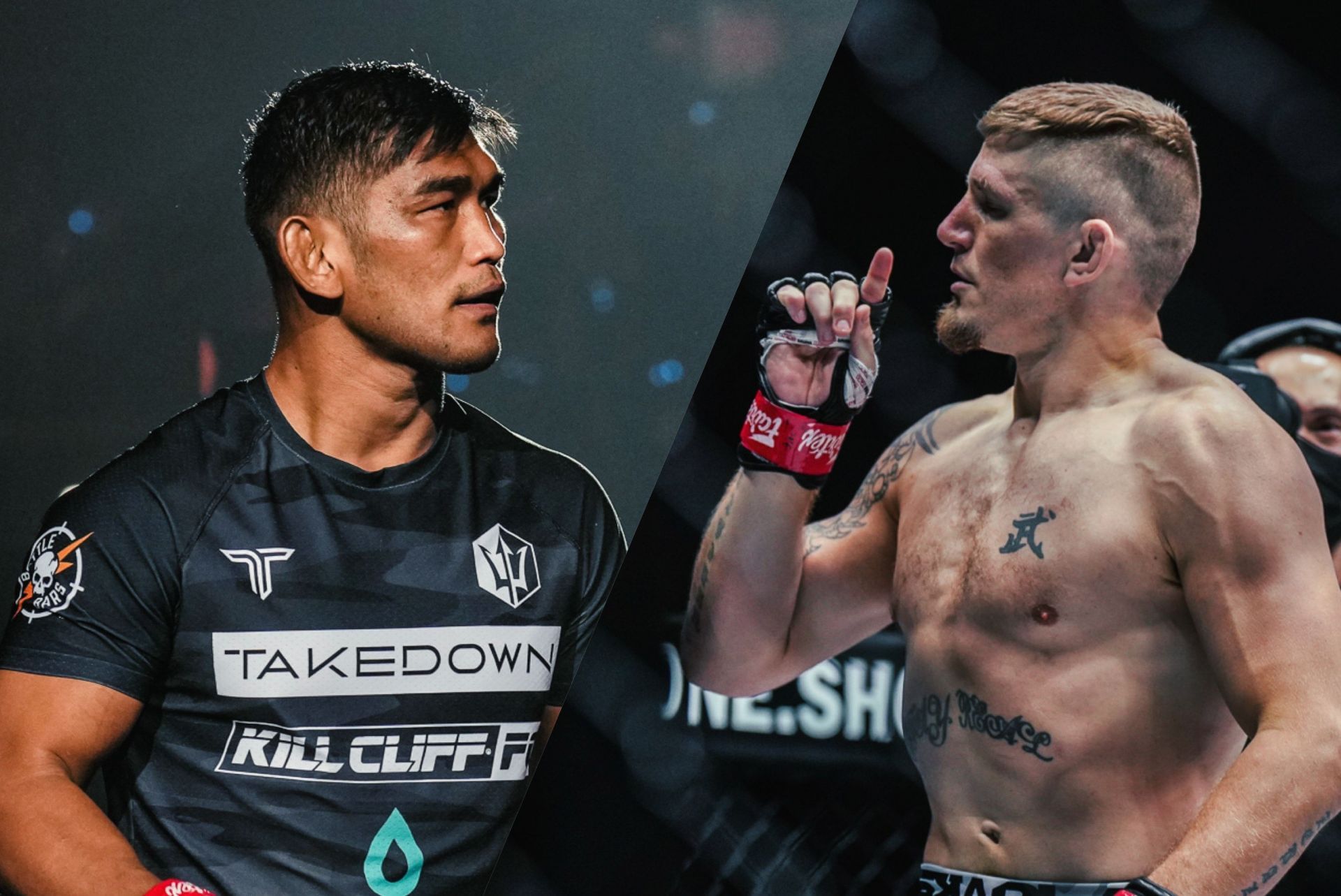 Knockout machines Aung La N Sang (left) and Zebaztian Kadestam (right) go to war at ONE Fight Night 36. Images: ONE Championship