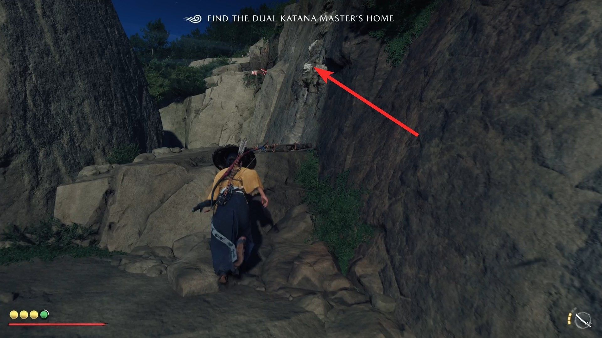 Use the small ledges to climb up (Image via Sucker Punch)