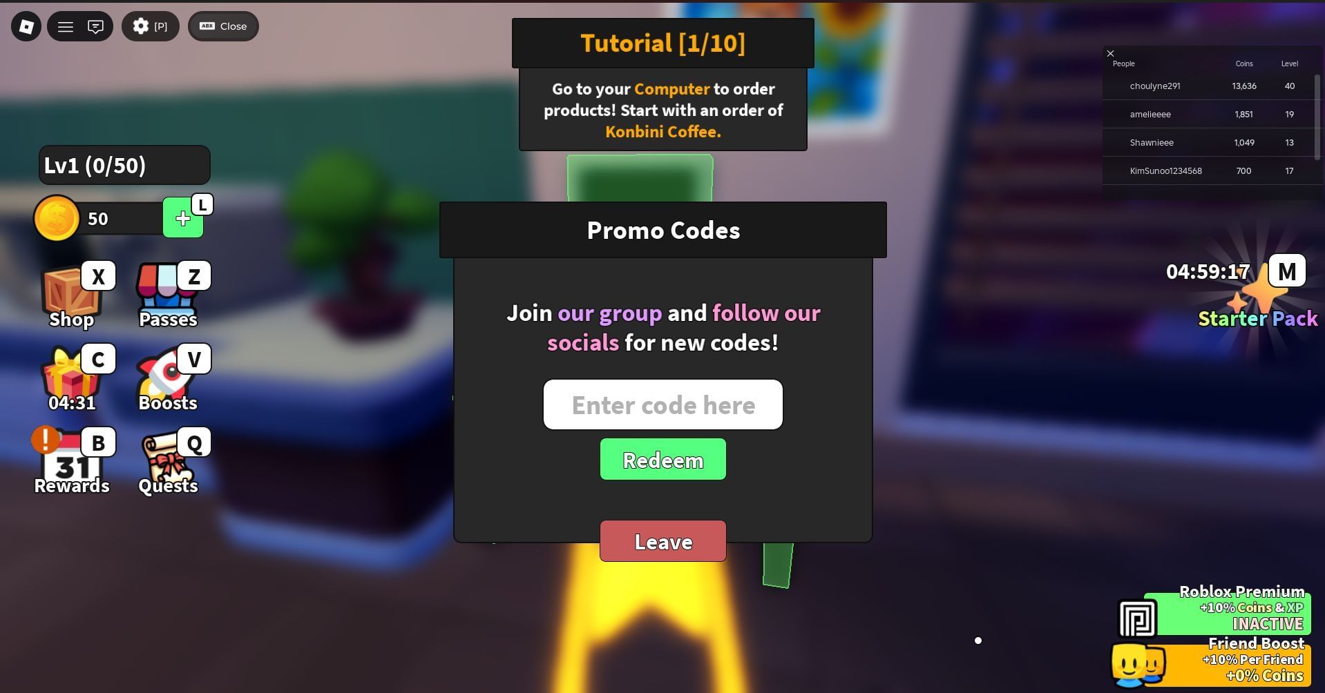 Redeem the code here (Image via Roblox)