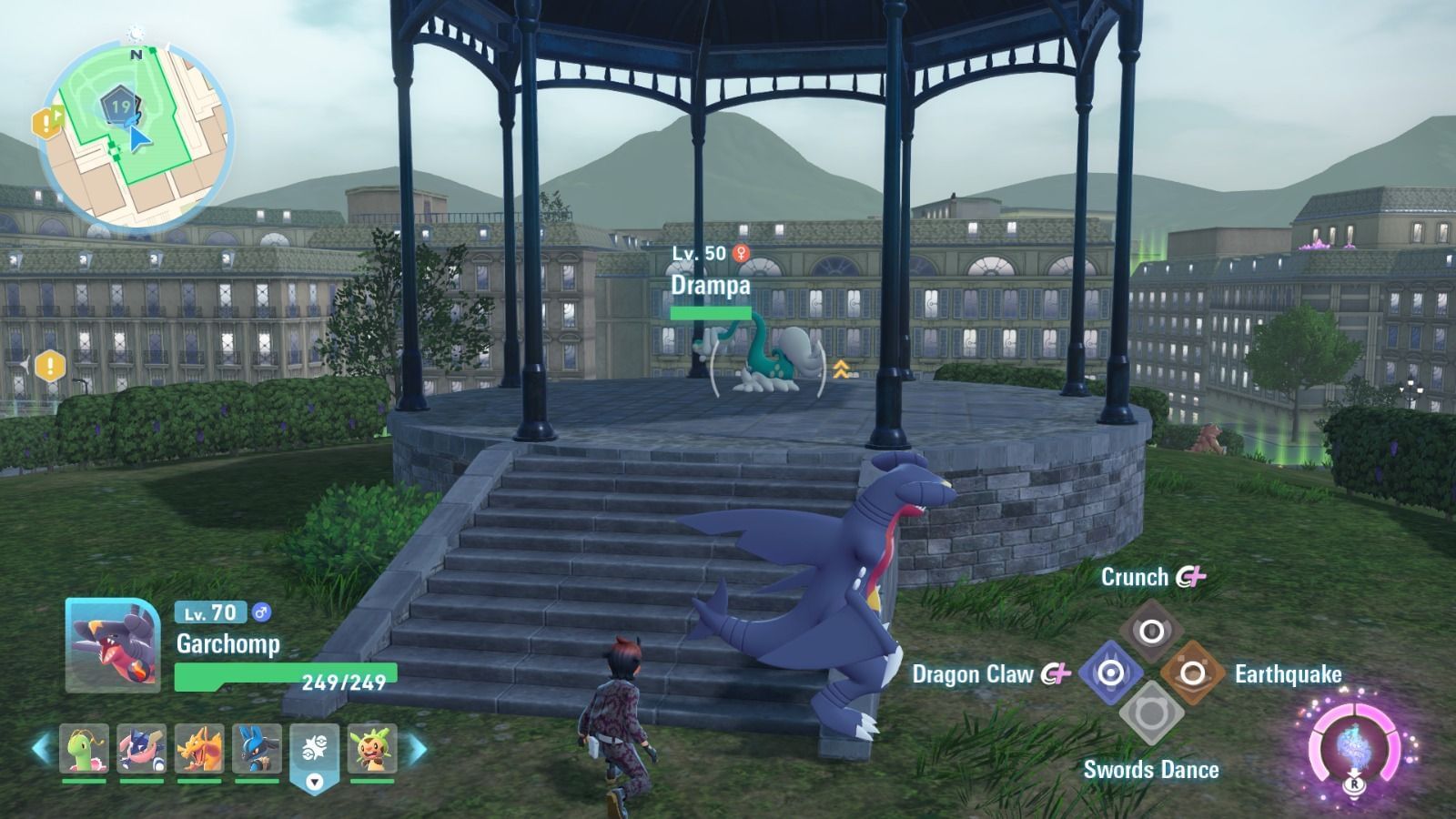Catching Drampa in Pokemon Legends Z-A (Image via Sportskeeda Gaming || TPC)