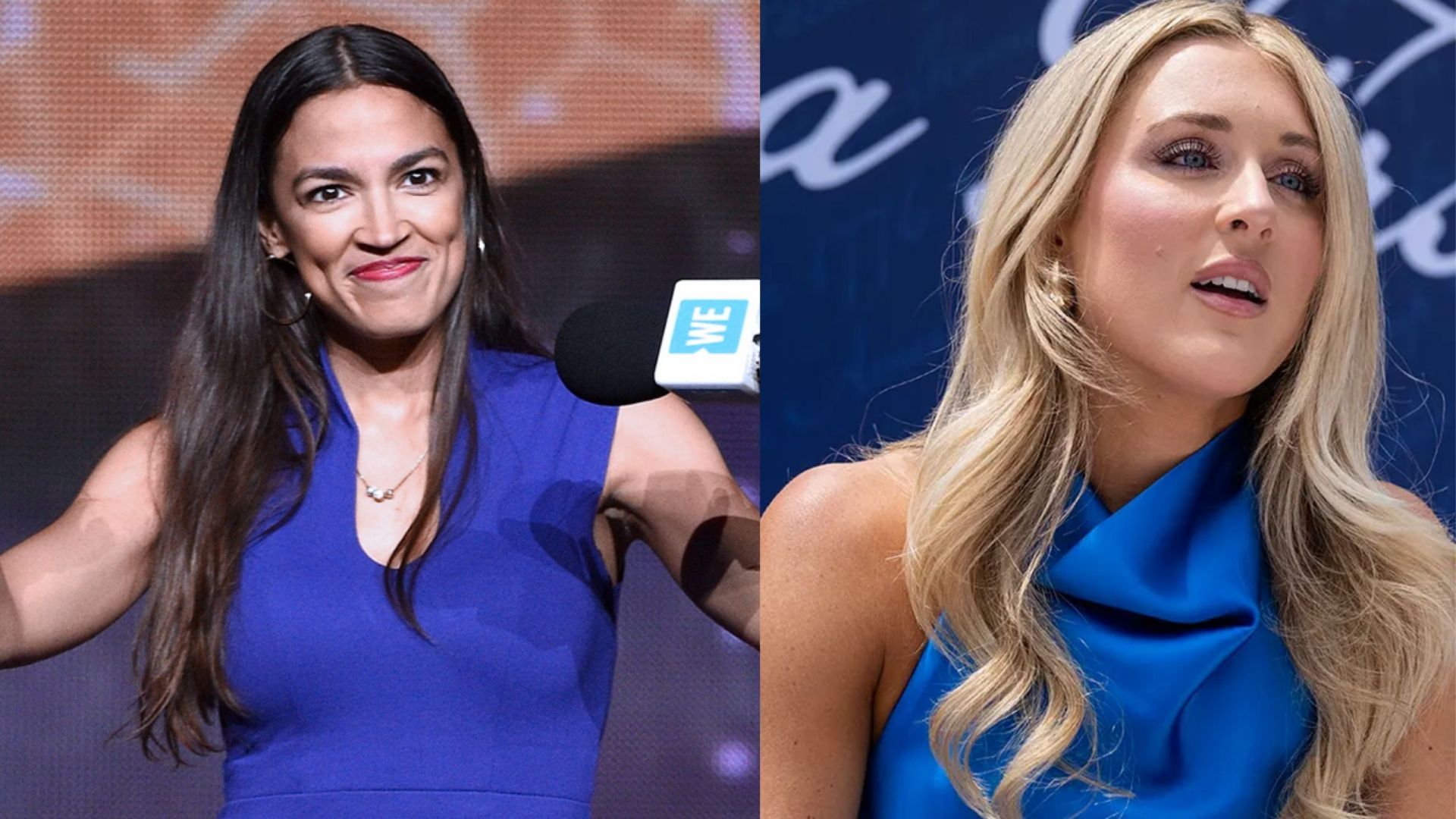 The online feud that emerged between Riley Gaines and Alexandria Ocasio-Cortez [Image Source : Getty]