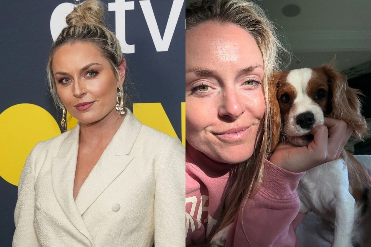 Lindsey Vonn and her puppy, Chance - Source: Getty and Instagram